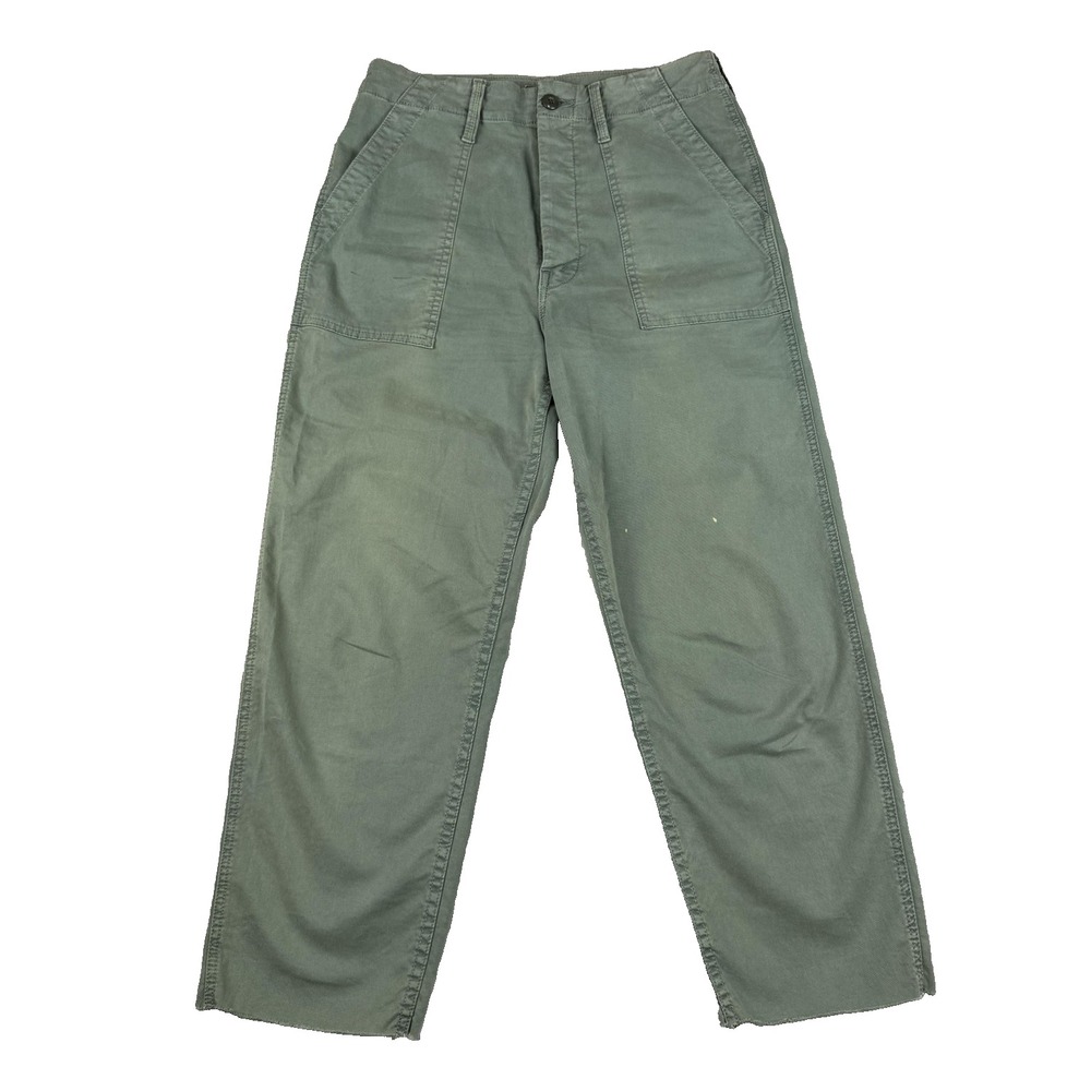 Mother Patch Pocket Private Ankle Pants Womens 25 Army Green Twill Crop READ